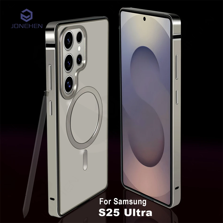 Magnetisches Aluminium-Metallrahmen-Gehäuse für Samsung Galaxy S25 S26 Ultra S26ultra 5G Hybrid-Stoßfänger Legierungs-Schutzhülle für MagSafe