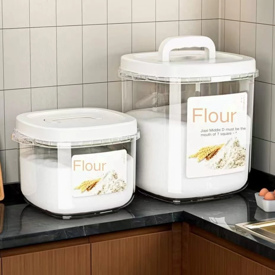 Flour storage tank, insect-proof, moisture-proof, sealed storage box, household rice noodle pail, noodle storage pail, rice cont