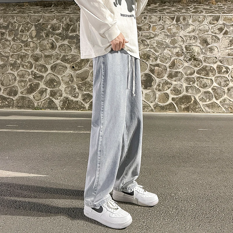 

Casual American Sle Jeans Men's Spring Autumn Loose Wide Leg Sports Pants Trendy Brand Versatile Loose Fit Casual Trousers