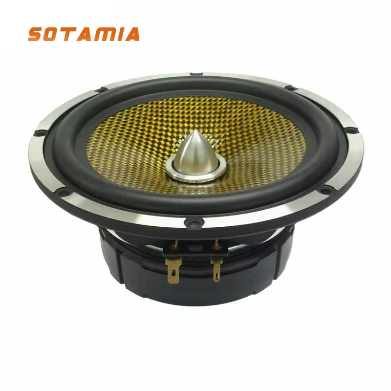 

SOTAMIA 1pcs 6.5 Inch Mid Bass Speaker 4/8 Ohm 30W Aluminum Basin Frame 25 Core Aluminum Bullet Head for Automobiles