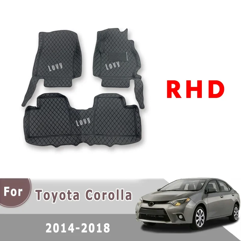 

Кожаные коврики, автомобильные внутренние ковры, автомобильные коврики с правым рулем для Toyota Corolla XI 11th E170 2014 2015 2016 2017 2018