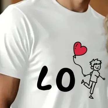 Camiseta impresa para parejas camiseta gráfica femenina de alta calidad camiseta de manga corta