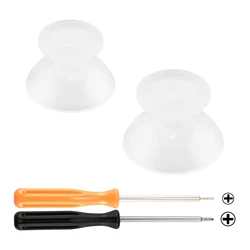 eXtremeRate Replacement 3D Joystick Analog Thumbsticks with Screwdriver for NS Switch Pro Controller - Clear Blue & Clear