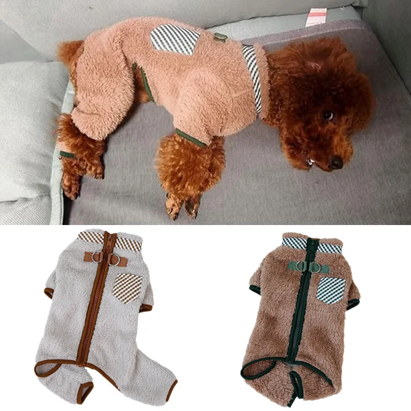 Warmer Fleece-Overall für Welpen und Hunde für kleine Hunde, Winter-Haustierkleidung mit Schnalle, Zwergspudel-Overall, Mascotas, Katzenkleidung