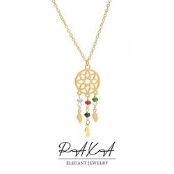 PAXA Bohemia Colorful Beads Stainless Steel Pendant Chain Necklaces for Women Fashion Elegant Choker Trendy Jewelry Party Gifts