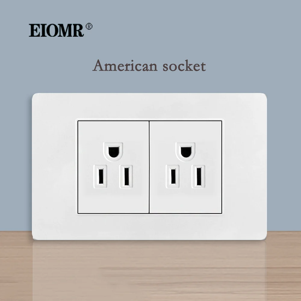 EIOMR 118 Series 15A American Standard Duplex Wall Socket Type-c 3.1A Fast Charging 2.1A USB Ports Home Appliance Plug Adapter