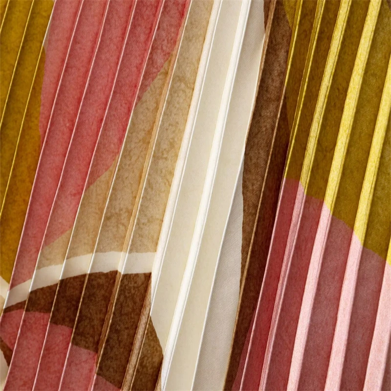 KEYANKETIAN letnia nowa damska kontrastowy kolor nadruk geometryczny plisowana spódnica wakacyjny wiatr w pasie płynąca spódnica MIDI w kształcie litery A