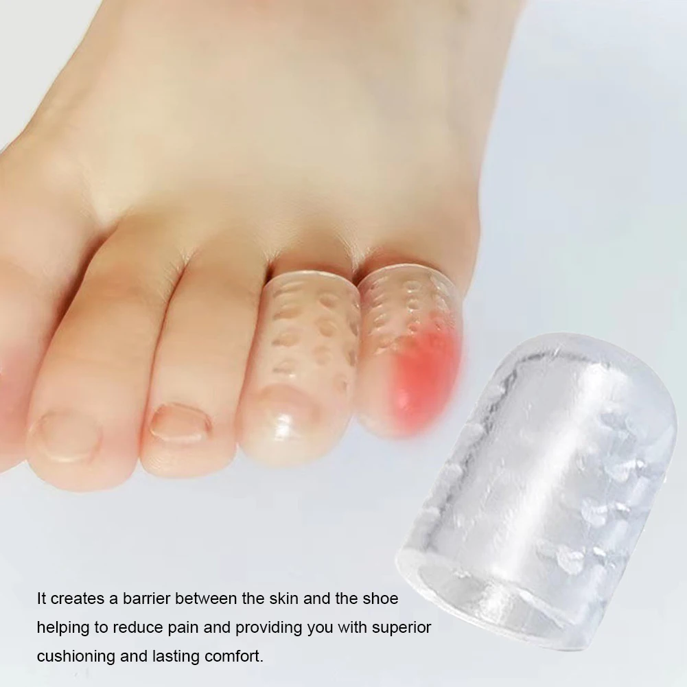 2pcs Toe Covers Relief Pain Silicon Resin Toenails Protection Anti-Friction Transparent Sweatproof Wear-Resistant Fo RFoot Care