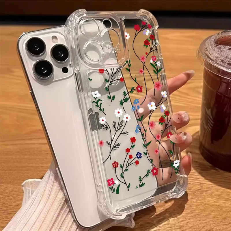 Colorful Flower Soft Phone Case For Samsung Galaxy A56 A57 S25 S26 S24 Ultra S23 Plus A17 A27 A55 A37 A36 A07 Shockproof Cover