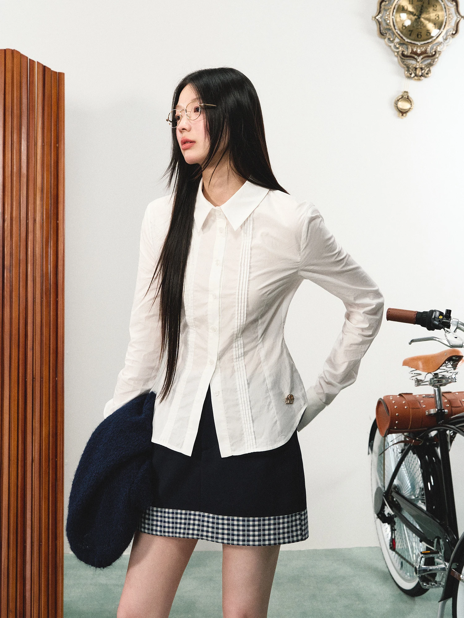 

LaluneDuCiel Women's Plaid Skirt Bodycon A-Line Design Autumn 2024 Faionable Versatile ort Skirt Polyester Cotton Blend