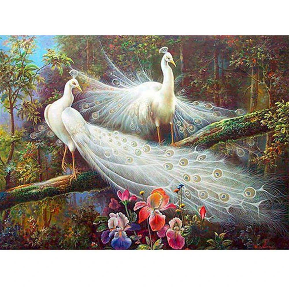 Bird Diy Peacock DIY 11CT Cross Stitch Embroidery Kits Craft Needlework Set Printed Canvas Cotton Thread Home     Sale