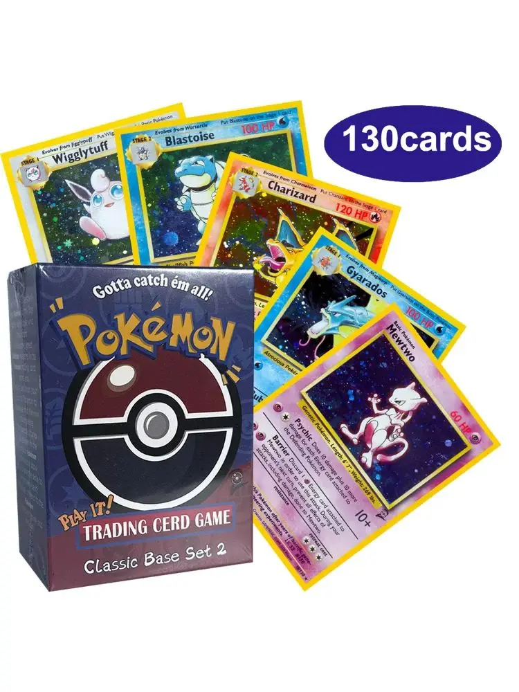 PKM cartes ensemble complet ensemble de Base 2 Mewtwo Charizard Nidoking Blostise TCG jeux de société Collection PTCG cartes proxy jouets ensemble complet