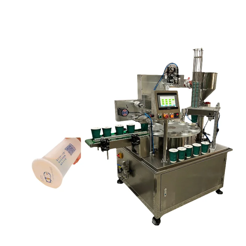 Автоматическая машина для наполнения и запечатывания стаканчиков для жидкого йогурта, меда и воды с крышкой из алюминиевой фольги Cnd