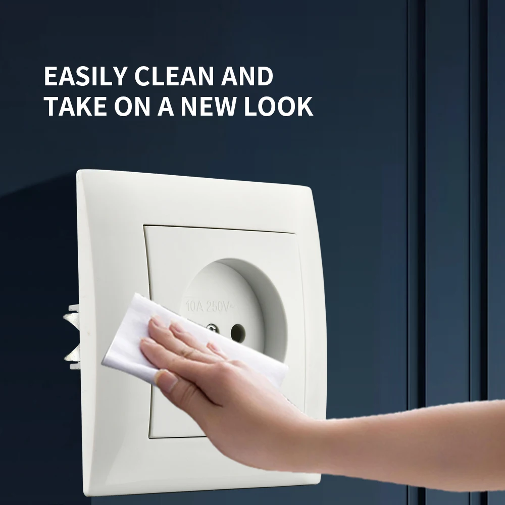WESA Power Socket 16A EU Standard Electrical Outlett Not Ground 86mm*86mm White Flame Retardant PC Panel Wall Socket News