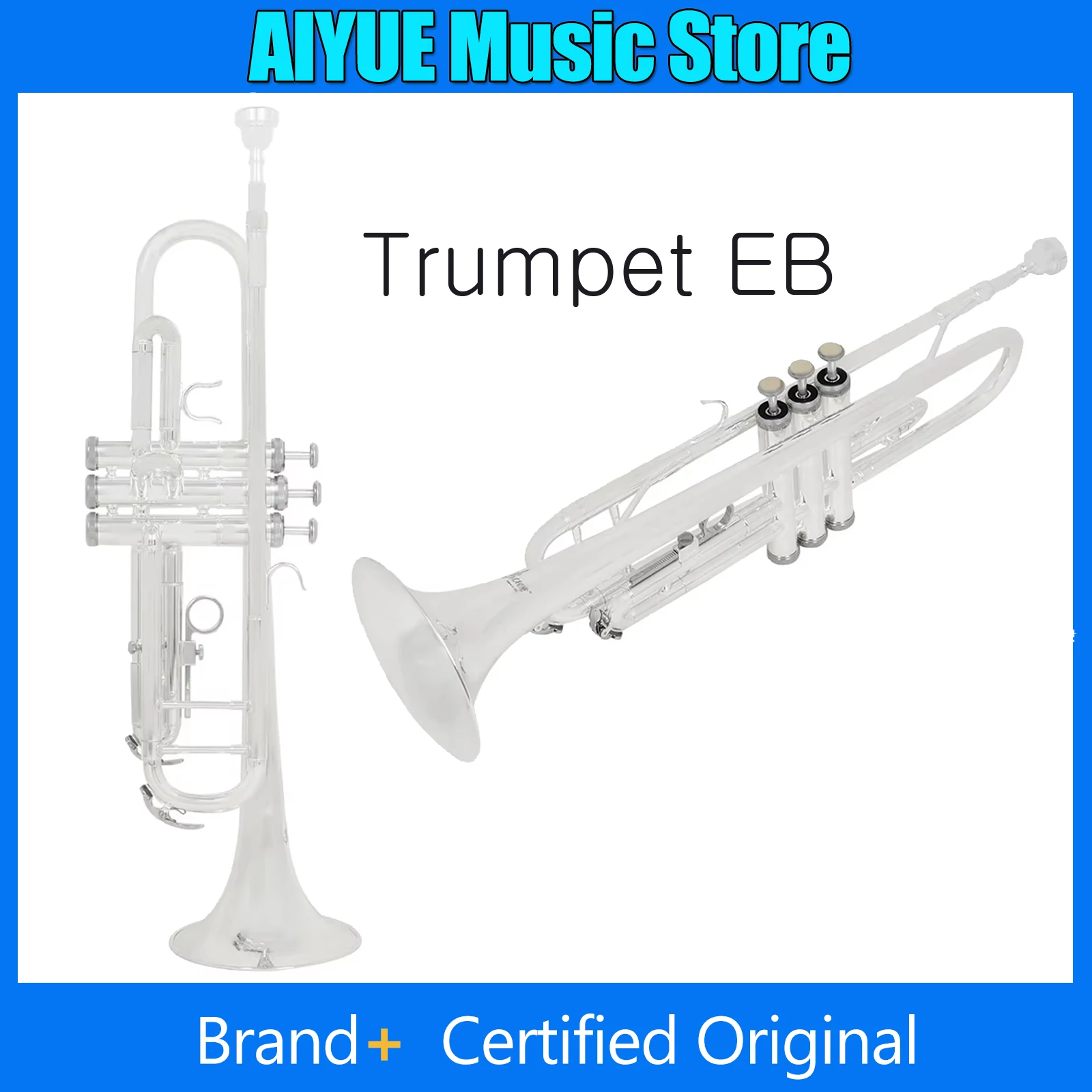 SLADE EB Silver Plated Trumpet Rust Resistant For Beginner Professional Performance Complete Brass Musical Instrument With Parts