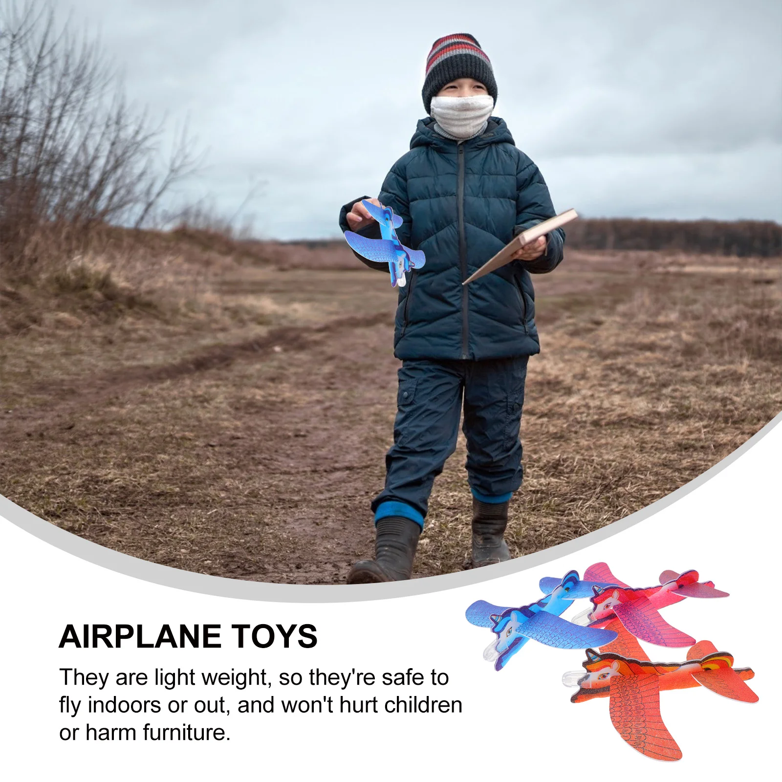 10 Pcs Outdoor Toys Unicorn Plane Foams Airplane Gliders Flight Planes for Kids Party Decorations Student