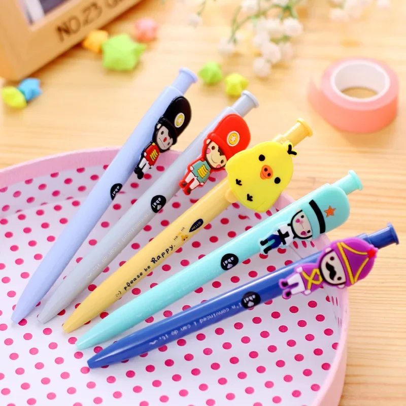 Cute Kawaii Cartoon Soldier Ballpoint Pens Korean Stationery ball point pen for Kids School Supplies Gifts 1pcs