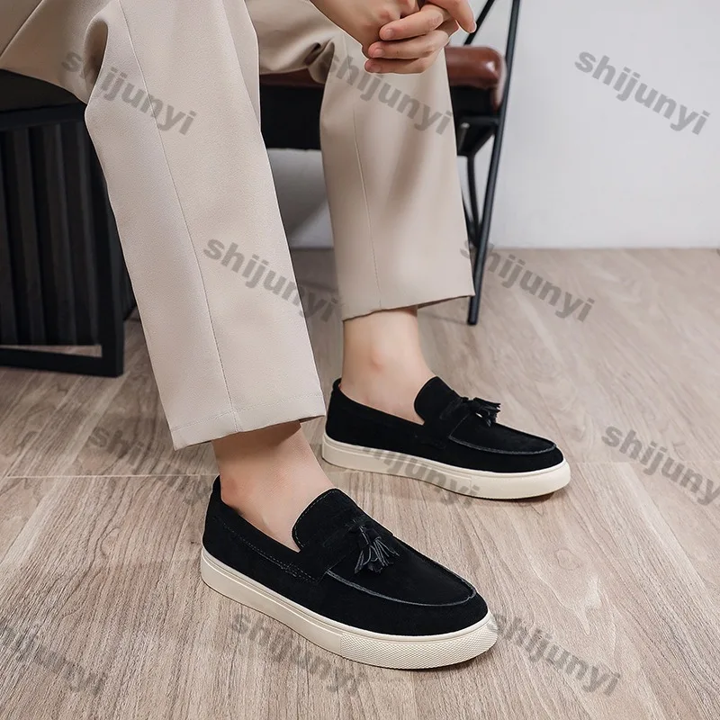 Men's Comfortable Shallow Flats 2026 Summer New Arrivals Sewing Soft Sole Loafers Non Slip Hard Wearing Platform Casual Sneaker