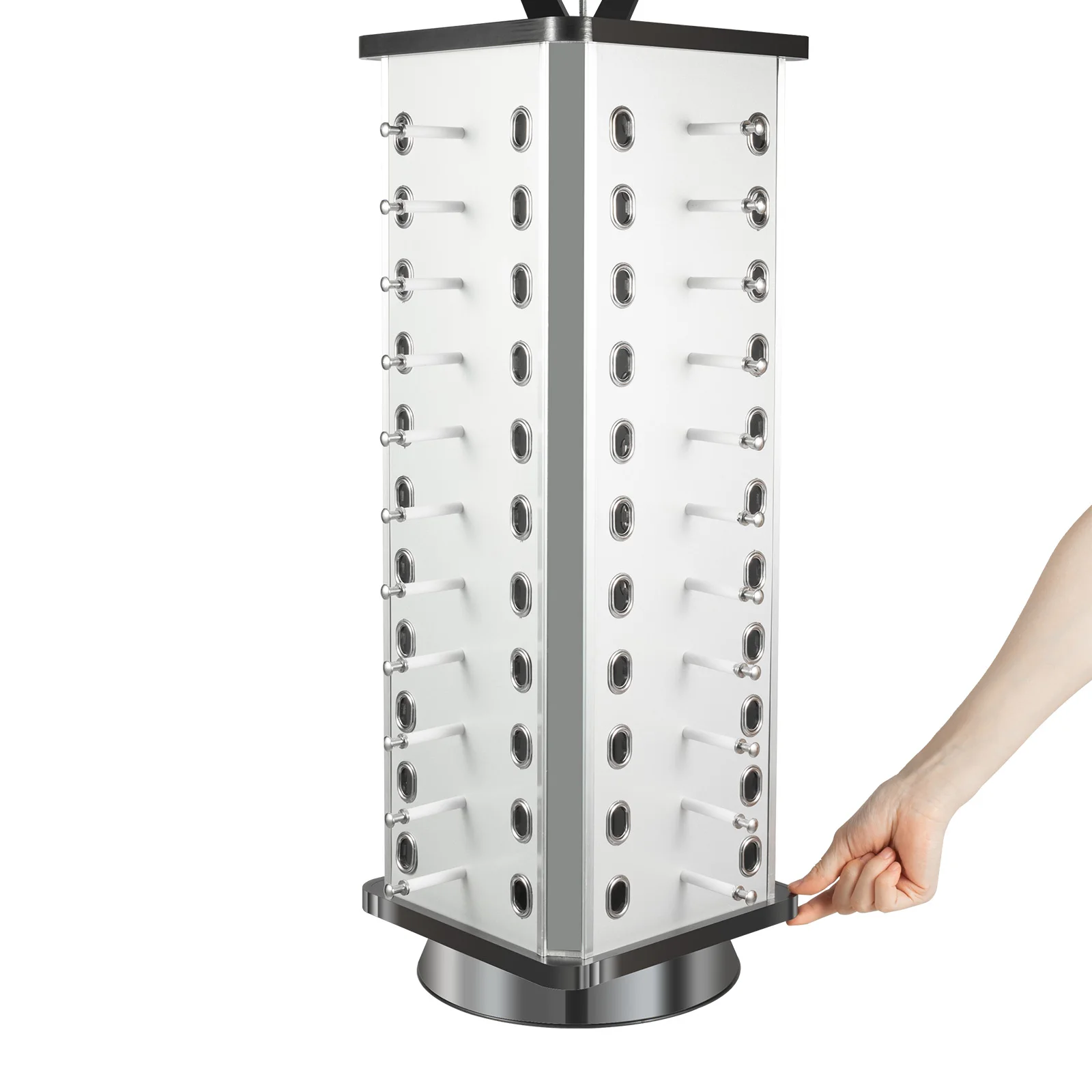 

44 Pairs Rotating Eyeglasses Display Stand Sunglass Stand Rotating Retail Rotating Optical Frame Display Case Showcase for Shops