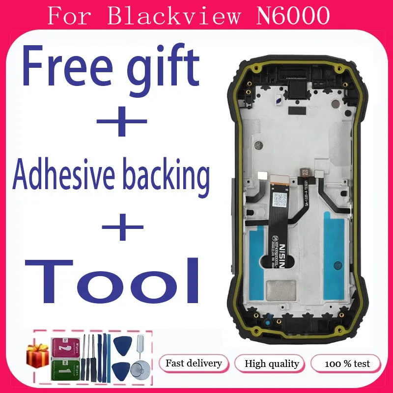 For Blackview N6000 + LCD Display + Touch Screen+With Frmae+Free adhesive backing+Tool