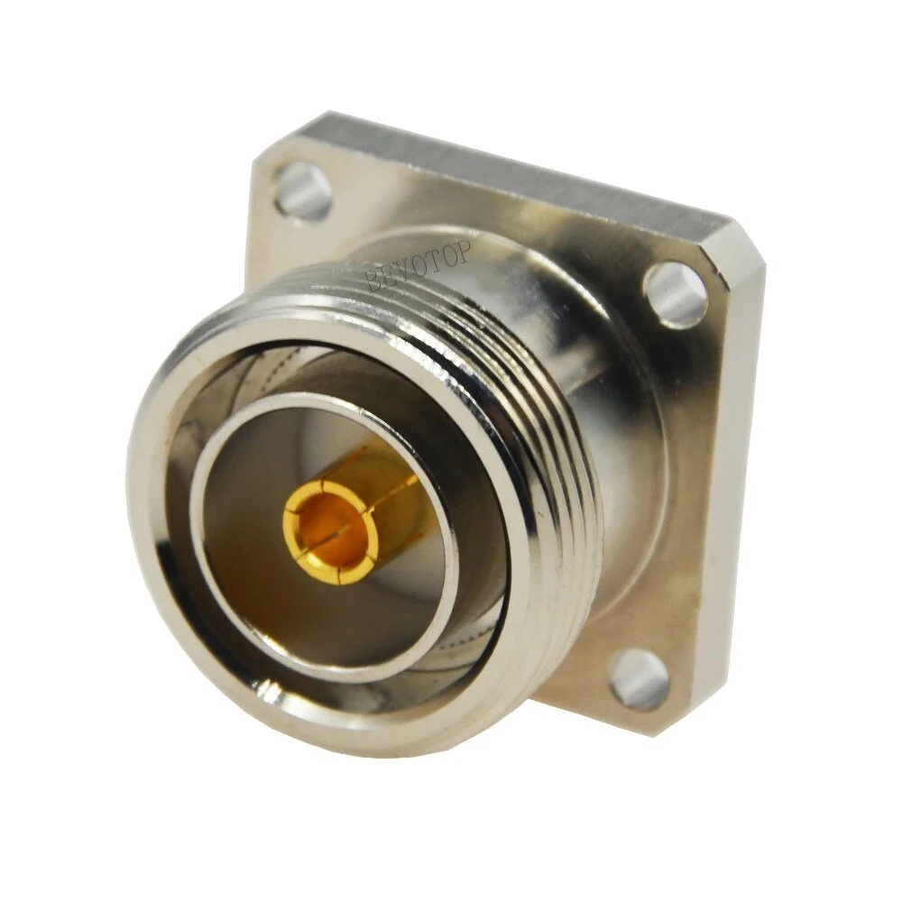 10Pcs L29 7/16 Din Female Jack Center Connector With 4 Holes Flange Deck Solder Cup RF Coax Adapter