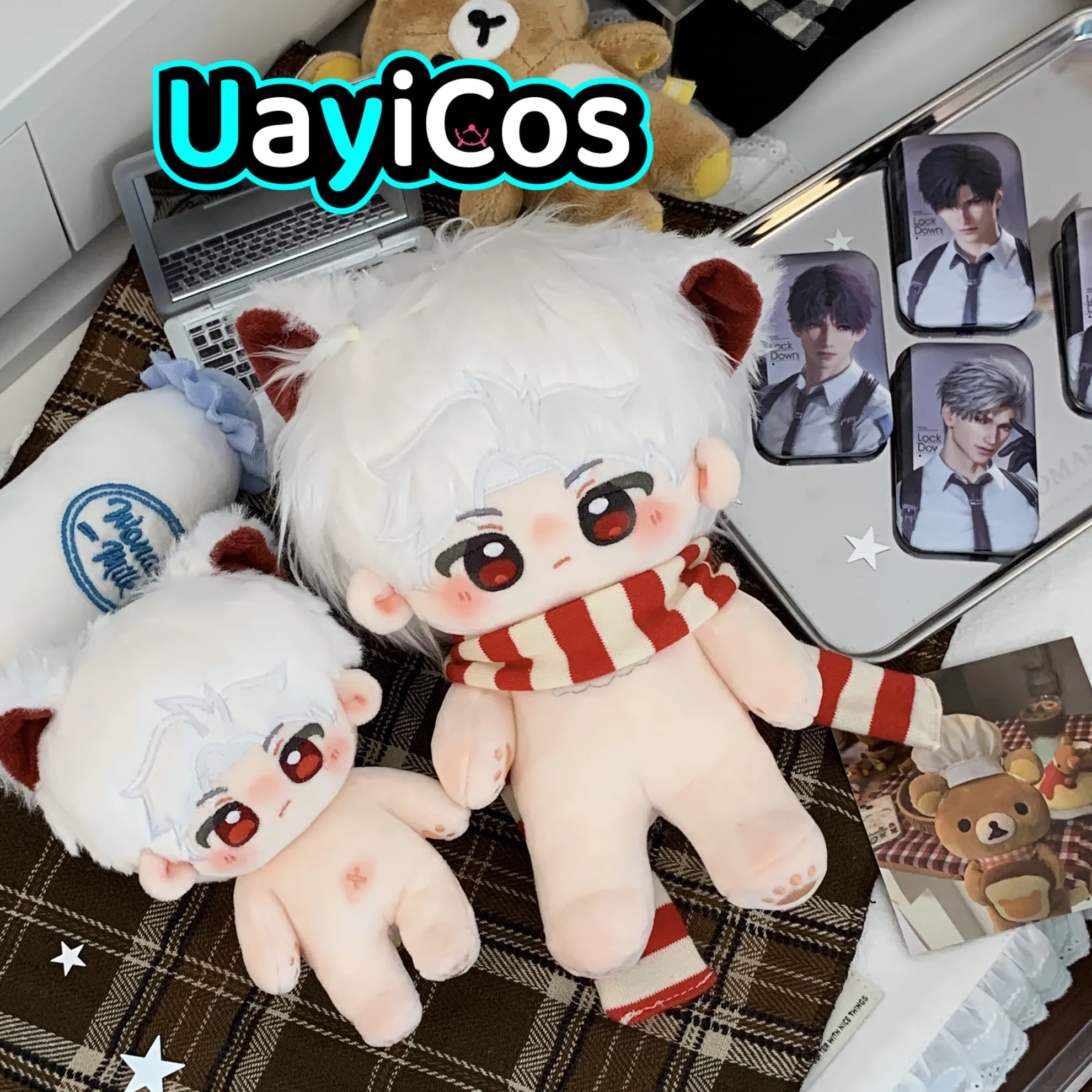 

Original 10cm Love and Deepspace Sylus Rafayel Zayne Stuffed Plushies Doll Doll With Skeleton Anime Game Keychain Bag Toy Kids