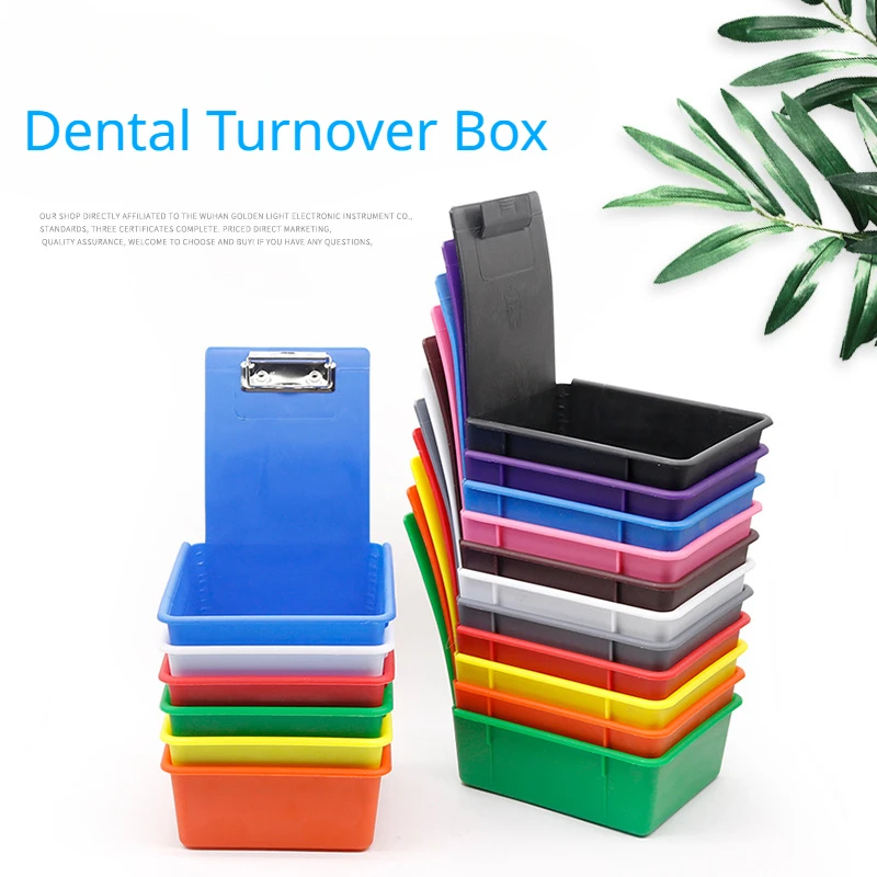 1pcs Dental Model Turnover Box Denture Colourful PP Case Durable Case Clip Holder Dentistry Material Placement Boxes Lab Tools