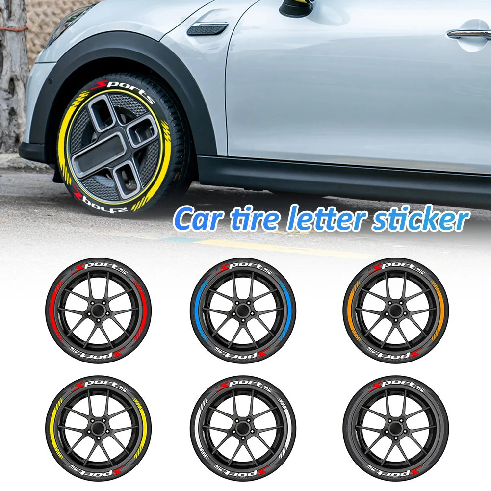 New 3D Letter Car Tire Decals Rubber Sticker Auto Decals DIY Motorcycle Wheel Sticker Car Styling Automobile Tyre Rim Decoration