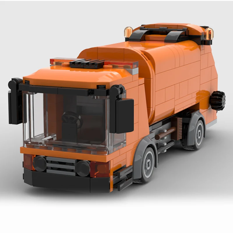 City Car Model MOC Building Bricks Special Vehicles For Transporting Garbage Modular Technology Children Gifts Assemble Toy Suit