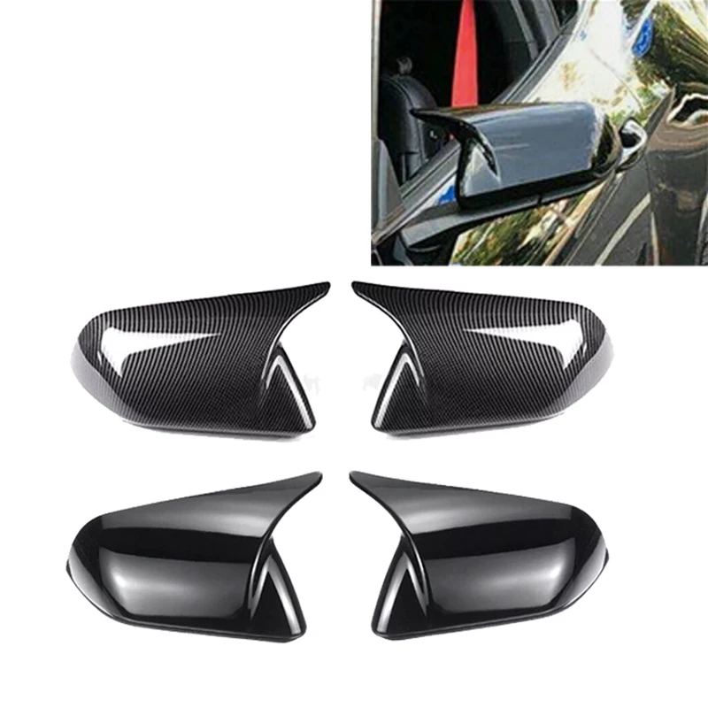 

1 Pair ABS Plastic Horn Style Side Mirror Covers for Ford Mustang 2015-2022 Car Exterior Accessories Parts