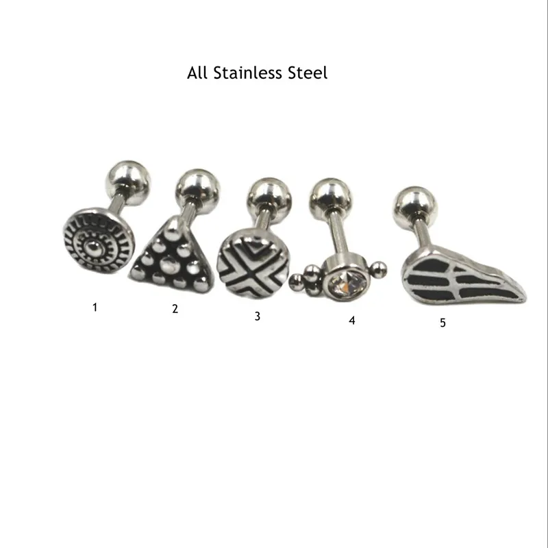 

50pcs Body Piercing jewelry- All Stainless Steel Women/Men Earring Ear Studs Ear Lobe Helix Cartilage Bar Ear Piercing 16G