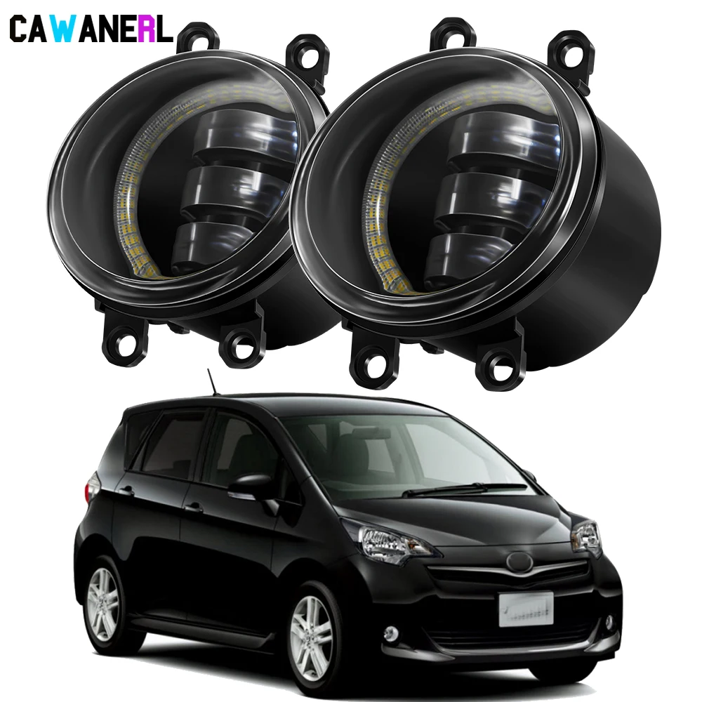 

2 X 30W Front Fog Light Assembly Angel Eye DRL For Toyota Ractis MPV 2007 2008 2009 Car LED Fog Daytime Running Lamp H11 Styling