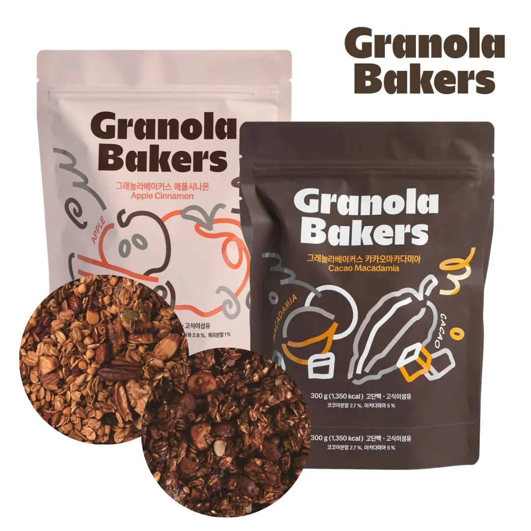 Granola Baker's Manzana Canela 300g + Cacao Macadamia 300g