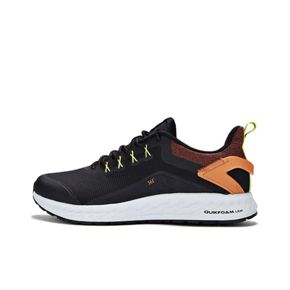 361 Q Rebound Comfortable Low top Sports Casual Shoes Men's Black Orange 571942255
