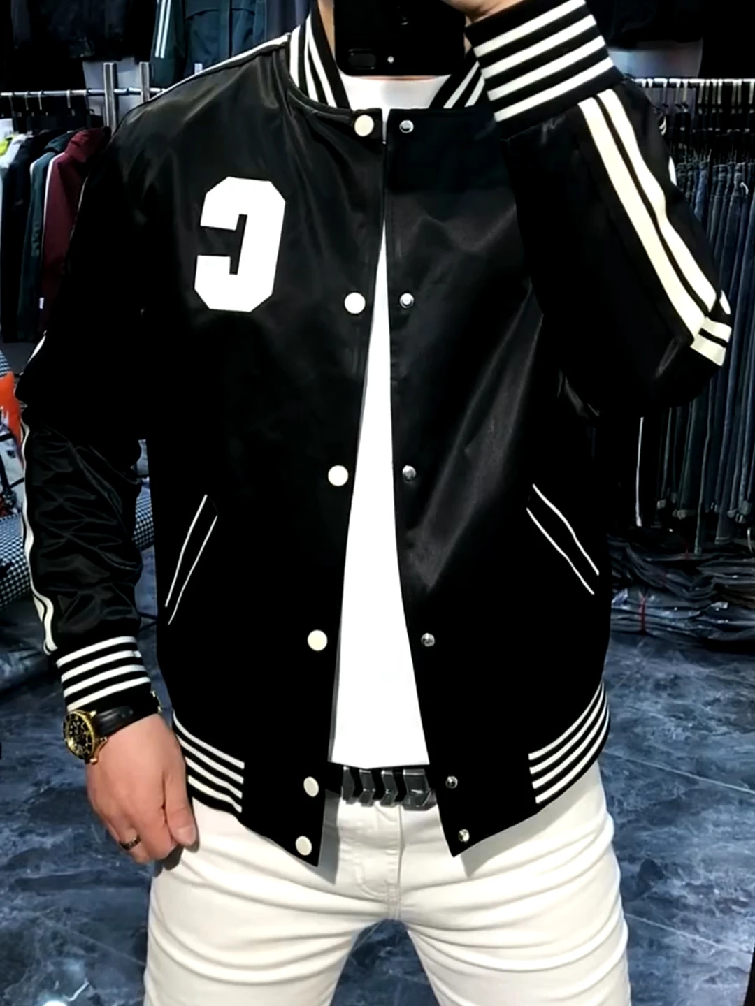 

High Quali Men's Baseball Collar Jaet Spring Autumn Faionable Lightweight Luxury Sli Slim Fit Antibacterial Chinese...