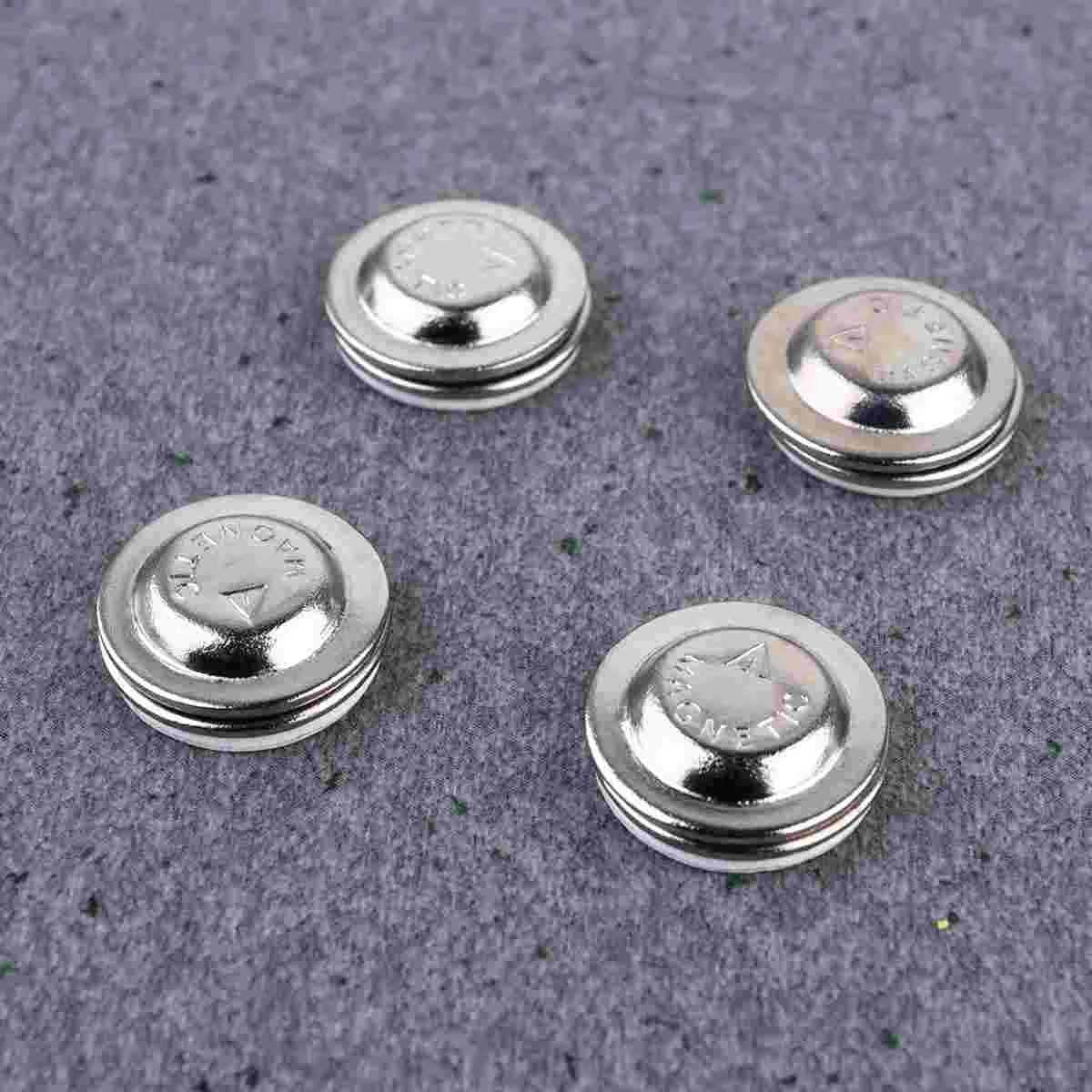 24 Pcs Magnetic Collar Pin Button Alloy Snap Buttons Scarf Brooch Silver Buckle