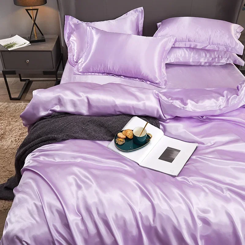 Nature 100% Silk Dark Blue Bedding Set Healthy Skin Beauty Queen King Duvet Cover Set Flat Sheet Pillowcase Bed Linen