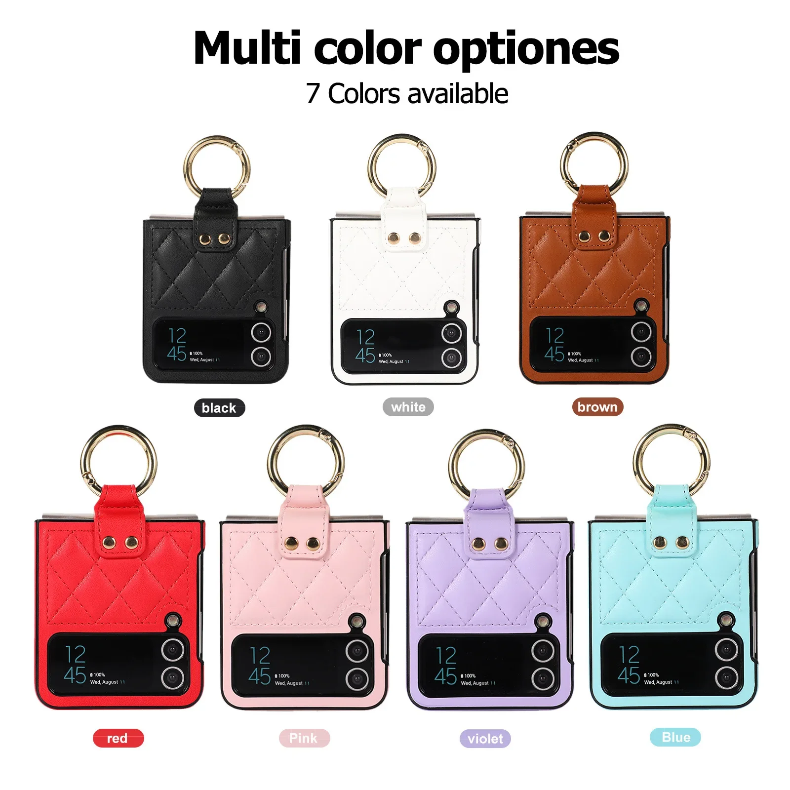 For Motorola Razr 40 Ultra Case Luxury Matte Multi-color Ring Bracket Plain Leather Fliping Shockproof Soft Back Cover Accessory