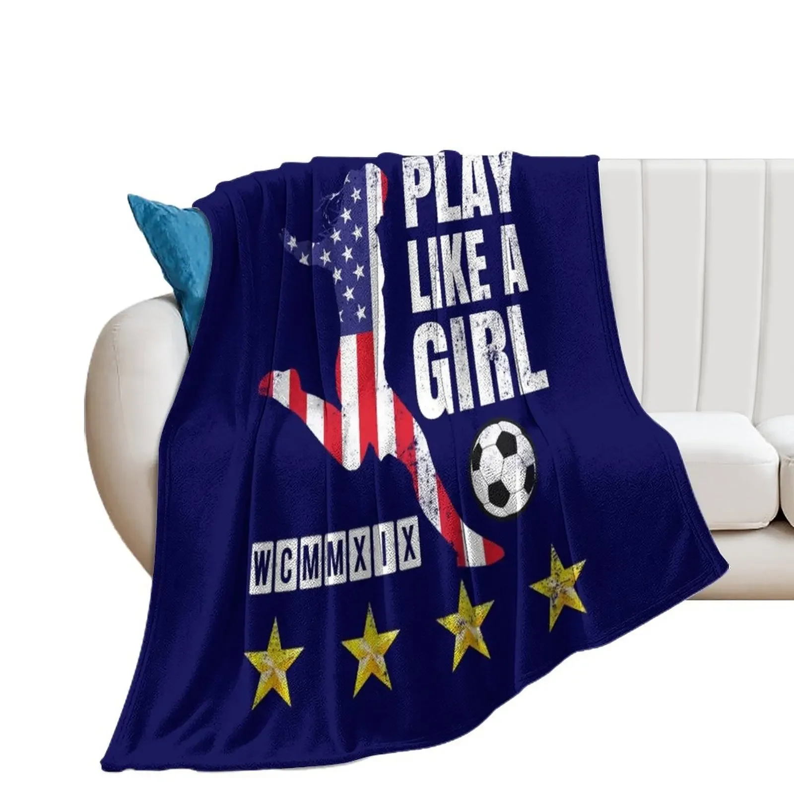 

Play Like a Girl USA United States Women's 2019 Gift Throw Blanket Thermals For Travel Designers Blankets