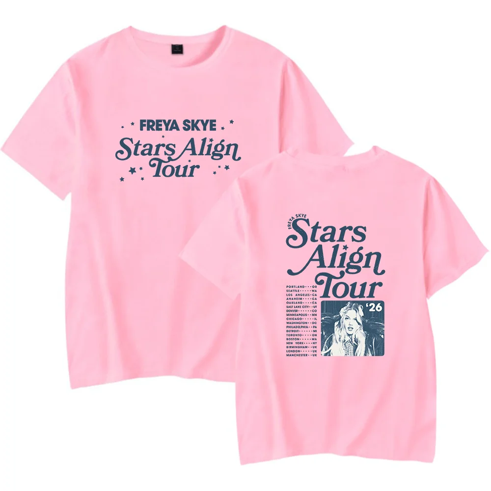 Freya Skye Stars Align TOUR 2026 Merch Tshirt Cool Print Tops for Men and Women Streetwear
