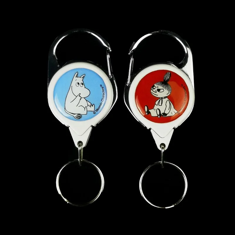 

Moomin Retractable Key Ring Stretchable Hook Key Cute Cartoon Design Anti-lost & Portable Key Decorative Supplies
