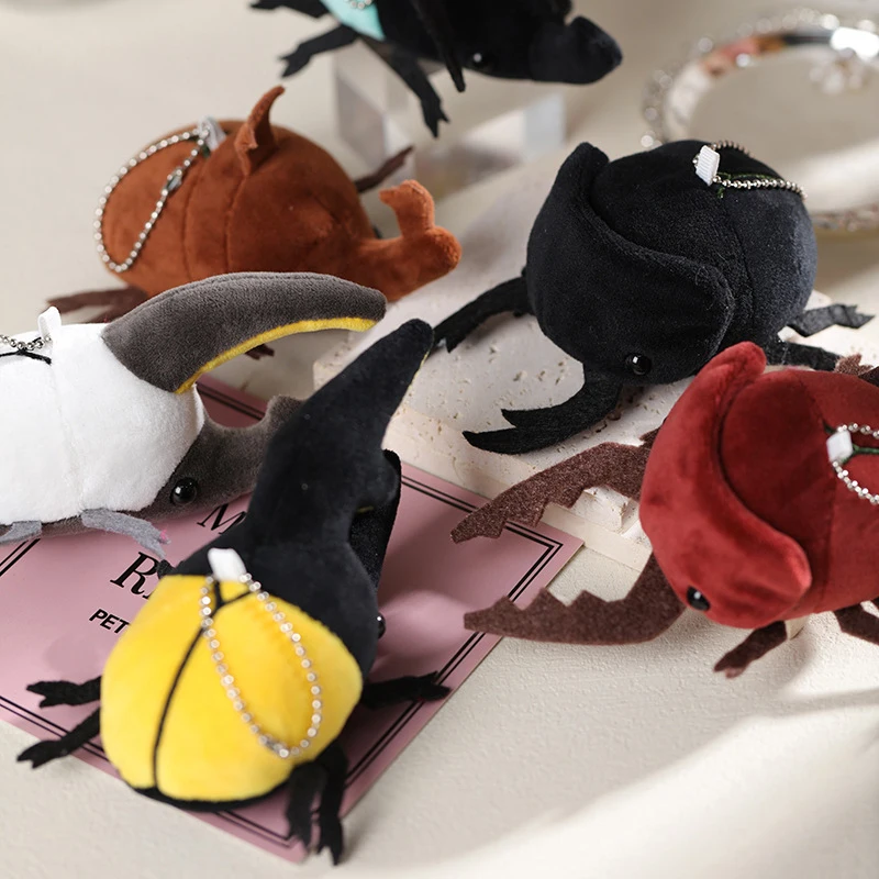 Cute Cartoon Insect Beetle Doll Plush Doll Keychain Insect Bag Pendant Send Friends Birthday Christmas Gift