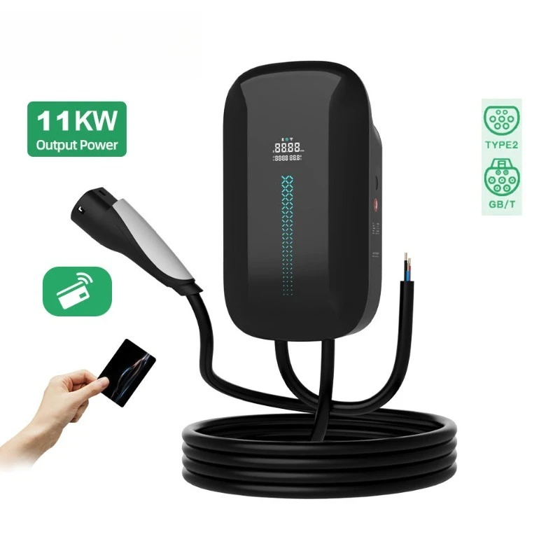 7kW Portable EV Charger Type 2 Electric Car On Board Charging Cable For Home Use With Display Screen Multiple Safety Protection