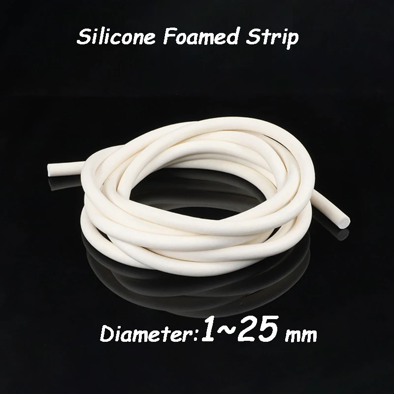 

1~100M Silicone Foamed Strip Round Diameter 1 1.2 1.5 1.8 2 2.2 2.5 3 3.2~25mm White Sponge Backer Rod Seal Strips Foaming Cord