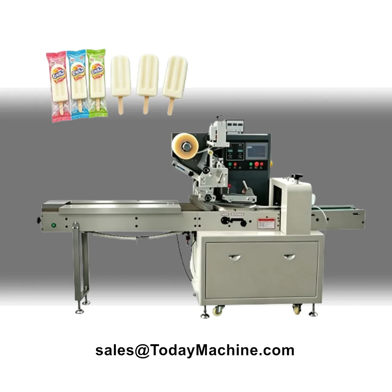 Horizontal Bakery Flow Wrapping Machine for Cup Cake Doughnut Bread Food Packing Plastic Bags