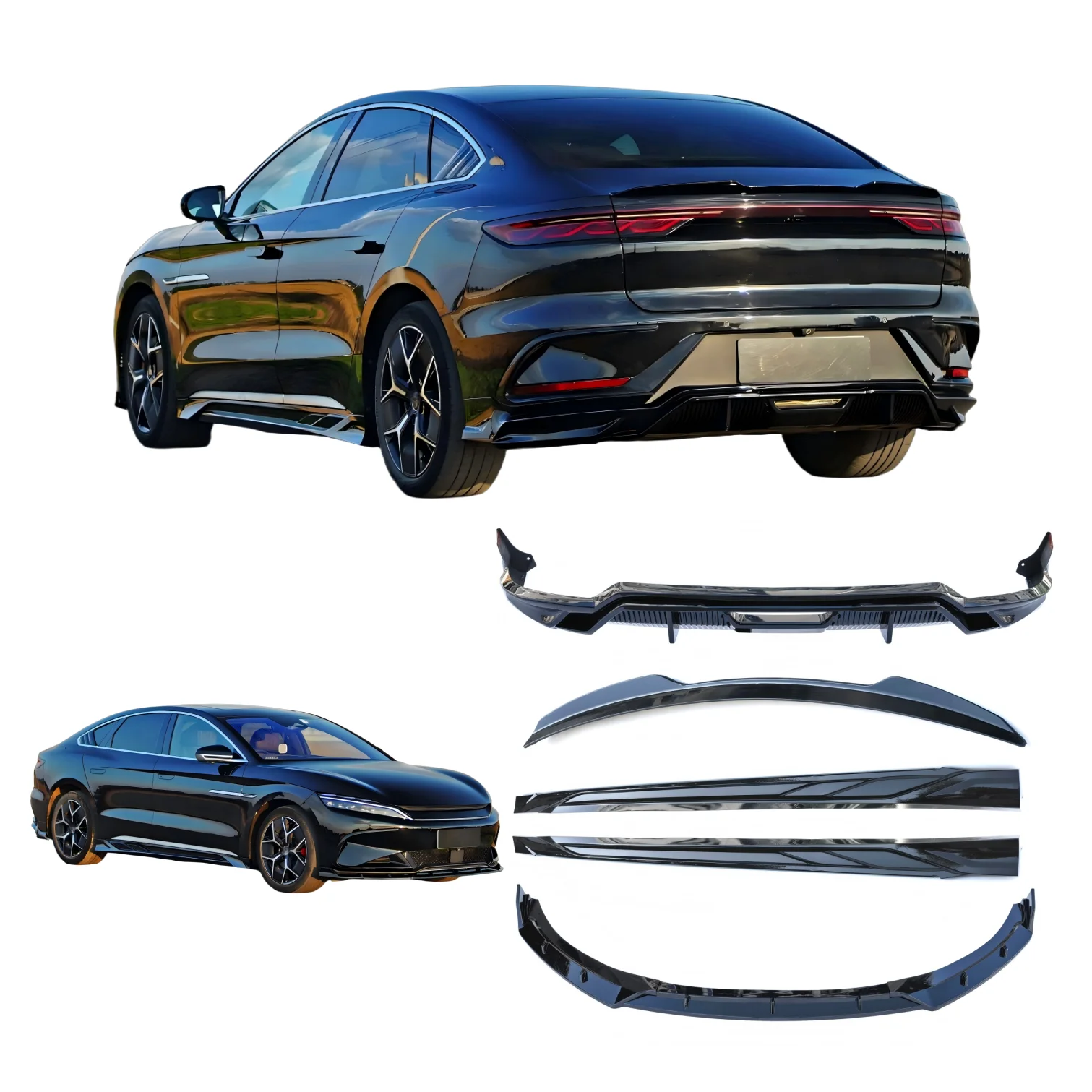 

Auto Car Parts Body Kits for HAN EV Front and Rear Bumper Glossy Black Side Skirts High-quality Spoiler Auto Parts