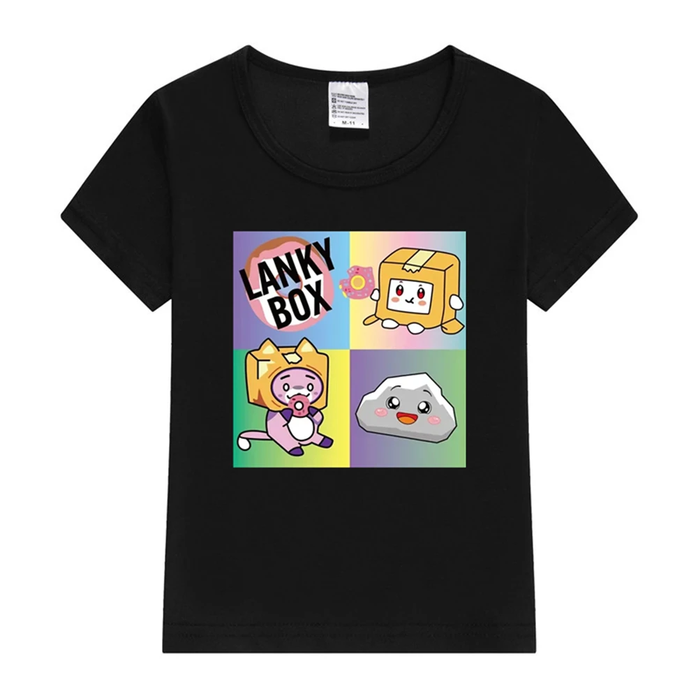 Boys T-shirt Cartoon Lanky Box Cute Print Short Sleeve Girls Clothes Summer Casual Fashion Funny Cotton Children Tops Kawaii Tee