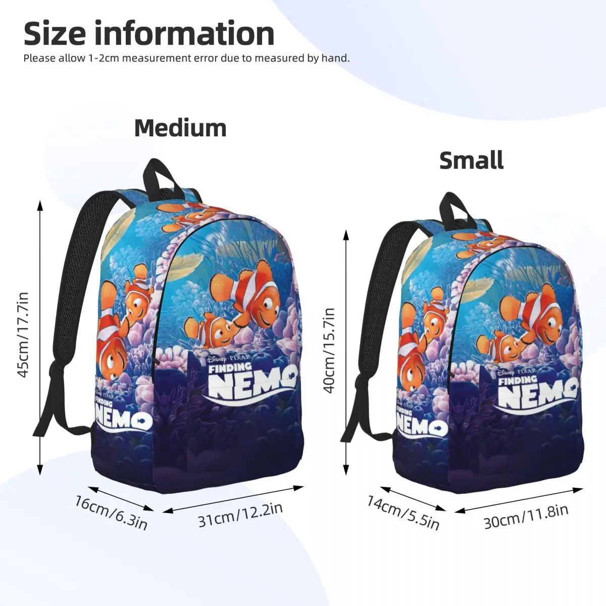 Finding Nemo Dory et Nemo-Sac d'école à motif à la mode, sac à dos imprimé léger, 15 po, 17 po, nouveau