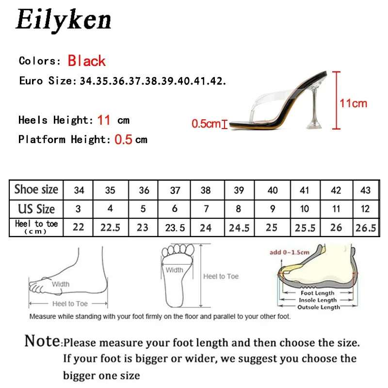 Eilyken Summer Outdoor Slippers Women PVC Transparent Jelly Sandals Fashion Clip Toe Crystal Perspex Heels Flip Flops Shoes