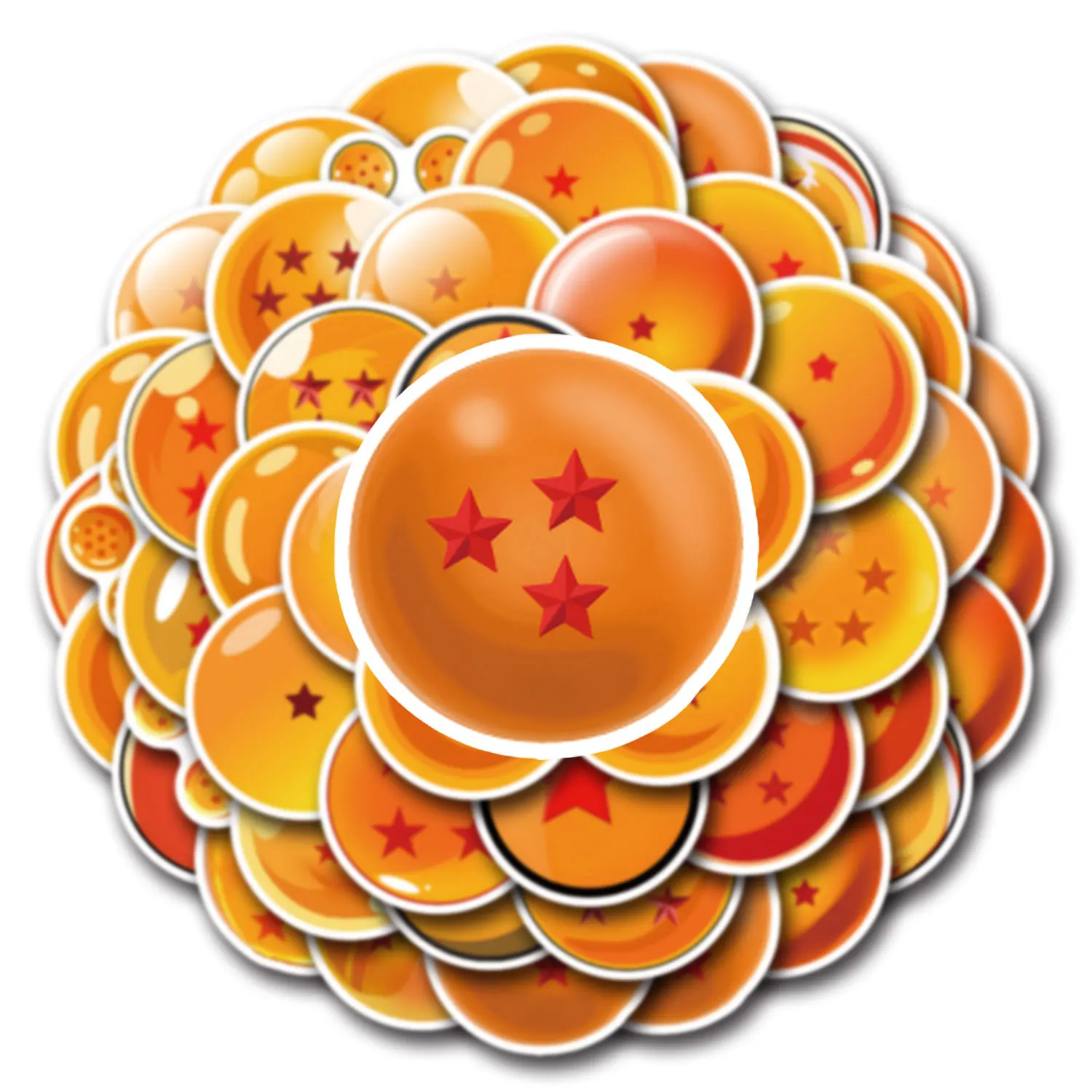 50PCS Anime Dragon Ball Stickers PVC Waterproof Cool Graffiti Toys Skateboard Phone Fridge Bike Notebook Helmet Decals Kid Toys